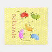Cute jellybeans springende cartoon illustratie fleece deken (Voorkant (Horizontaal))