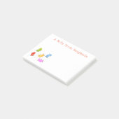 Cute jellybeans springende cartoon illustratie post-it® notes (Schuin)