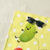 Cute jellybeans springende cartoon illustratie strandlaken (In situ)