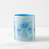 Cute Jellyfish and Bubbles mok (Midden)