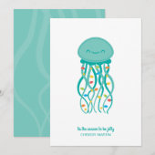 Cute Jellyfish kerstKaart (Voorkant / Achterkant)
