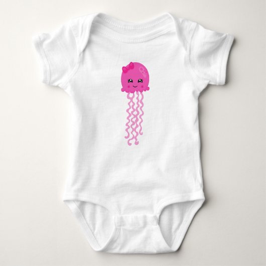 Cute Jellyfish, Little Jellyfish, Roze kwallen Romper (Voorkant)