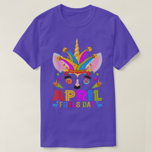 Cute Jester Prankster Unicorn April Fool's Day Jok T-shirt (Design voorkant)