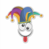 Cute Jester Sticker – Fun Medieval Fool for Laptop (Voorkant)