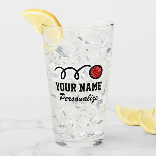 Cute jeu de boules ball cartoon aangepaste naam gi glas (Voorkant ijs)