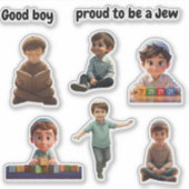 Cute Jewish Kids Sticker – “I’m Proud to Be Jewish (Voorkant)