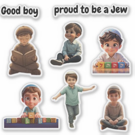 Cute Jewish Kids Sticker – “I’m Proud to Be Jewish (Voorkant)