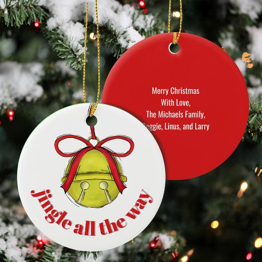Cute Jingle All The Way Custom Christmas  Keramisch Ornament