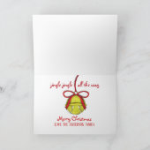 Cute Jingle Bells Fun Simple 1 Photo Family Feestdagen Kaart (Binnen)