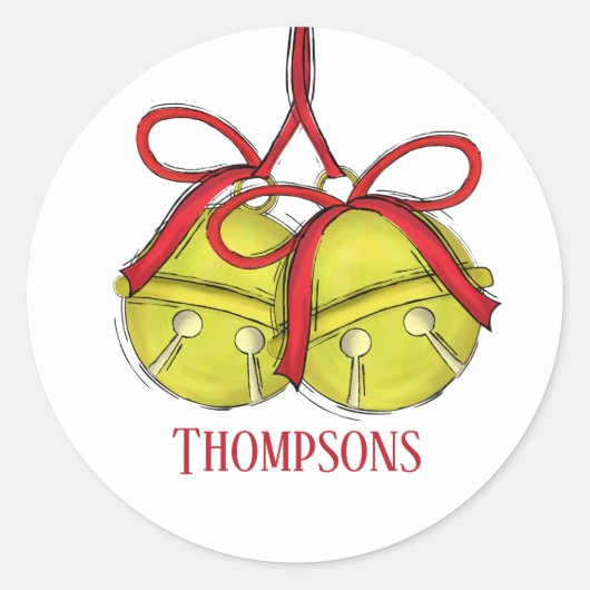 Cute Jingle helemaal naar Bell Whimsical Ronde Sticker (Voorkant)