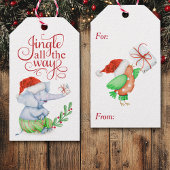 Cute Jingle helemaal tot aan kerstfeestdag Cadeaulabel