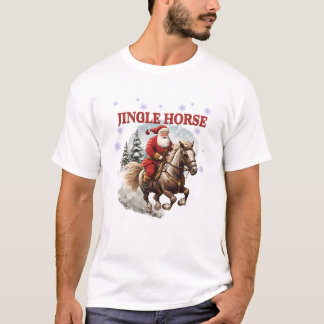 Cute Jingle Horse Santa Riding Horse Christmas lig T-shirt