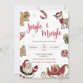 Cute Jingle & Mingle Kerstparty Uitnodiging (Voorkant)
