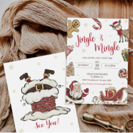 Cute Jingle & Mingle Kerstparty Uitnodiging