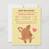 Cute Joey Kangaroo Baby shower Party Invitations Kaart (Voorkant)