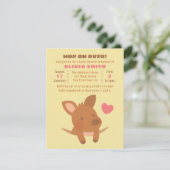 Cute Joey Kangaroo Baby shower Party Invitations Kaart (Staand voorkant)