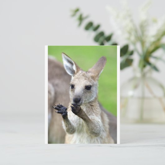 Cute joey kangaroo briefkaart (Staand voorkant)
