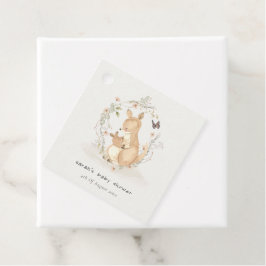 Cute Joey Mama Kangaroo Floral Wreath Baby shower Bedankjes Labels
