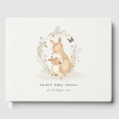 Cute Joey Mama Kangaroo Floral Wreath Baby shower Gastenboek (Voorkant)