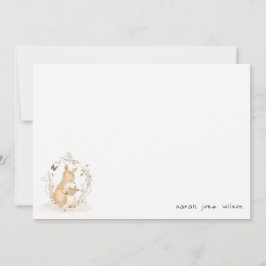 Cute Joey Mama Kangaroo Floral Wreath Baby shower Notitiekaartje