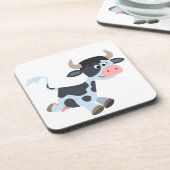 Cute Jogging Cartoon Koe Baby set Onderzetters (Linkerzijde)