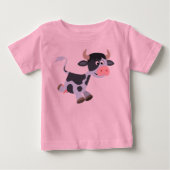 Cute Jogging Cartoon Koe Baby T-Shirt (Voorkant)