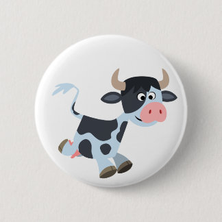 Cute Jogging Cartoon Koe Button Badge