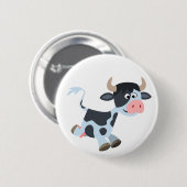 Cute Jogging Cartoon Koe Button Badge (Voorkant /achterkant)