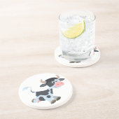 Cute Jogging Cartoon Koe Onderzetter (Zijkant)