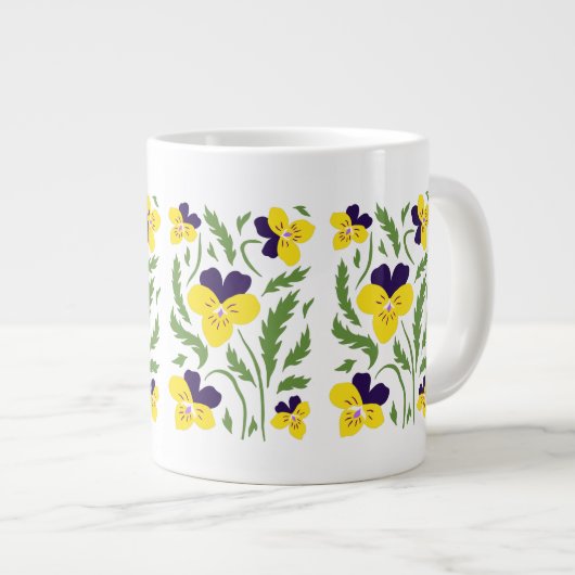 Cute Johnny Jump Ups Grote Koffiekop (Voorkant rechts)