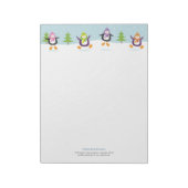 Cute Jolly Jumping Penguins Novelty Personalized Notitieblok (Linkerzijde)
