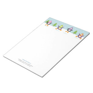 Cute Jolly Jumping Penguins Novelty Personalized Notitieblok