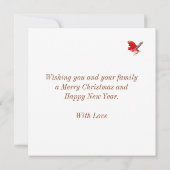 Cute Jolly-kerstelf en kardinaalvogel (Achterkant)