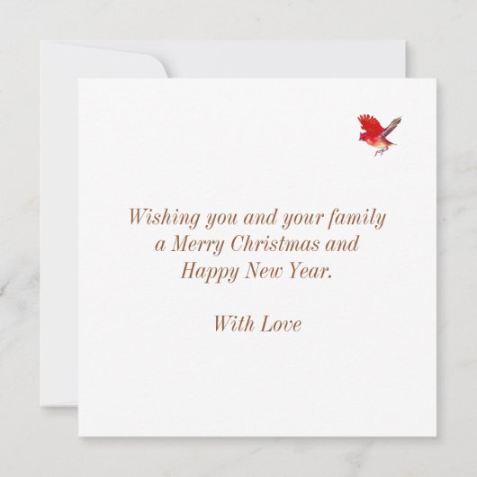 Cute Jolly-kerstelf en kardinaalvogel (Achterkant)