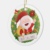 Cute Jolly Santa Claus Kerstmis Wreated Ornament (Links)