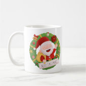 Cute Jolly Santa Claus Kerstmis WreatMok Koffiemok (Links)