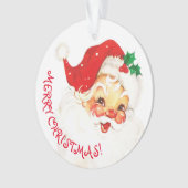 Cute & Jolly Santa Claus Merry Kerstmis Ornament (voorkant)
