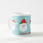 Cute Jolly Santa head on Munt Koffiemok (Voorkant links)