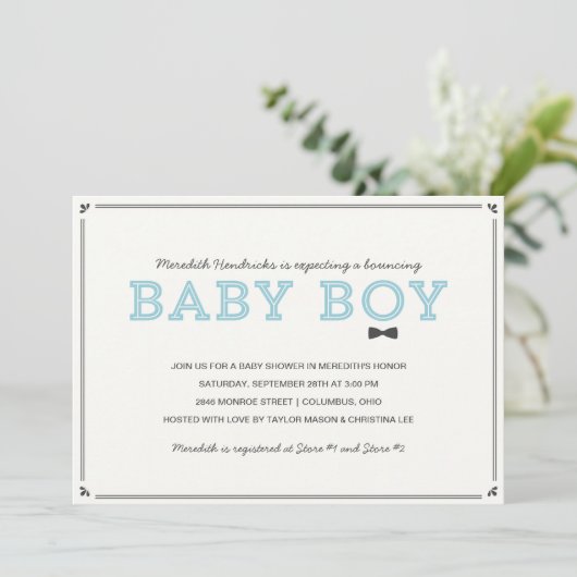 Cute  | Jongen Baby shower Kaart (Staand voorkant)