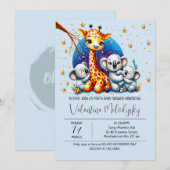 Cute jongens babyshower uitnodiging (Voorkant / Achterkant)