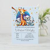 Cute jongens babyshower uitnodiging (Staand voorkant)
