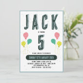 Cute jongens moderne donkergroene thema kids 5e ve kaart (Staand voorkant)