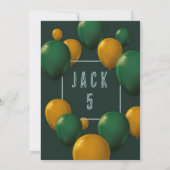 Cute jongens moderne donkergroene thema kids 5e ve kaart (Achterkant)