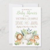 Cute jongens safari babyshower uitnodigingen (Voorkant)