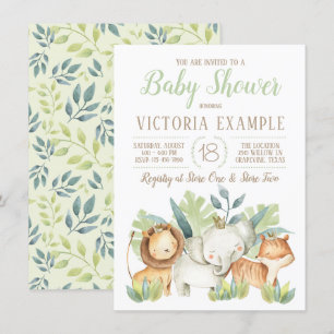 Cute jongens safari babyshower uitnodigingen