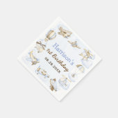 Cute Jongens Vliegtuig Thema 1e Verjaardagsfeestje Servet (Hoek)