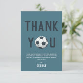 Cute Jongens Voetbal Sport Kinderen 1e Verjaardag Bedankkaart (Staand voorkant)