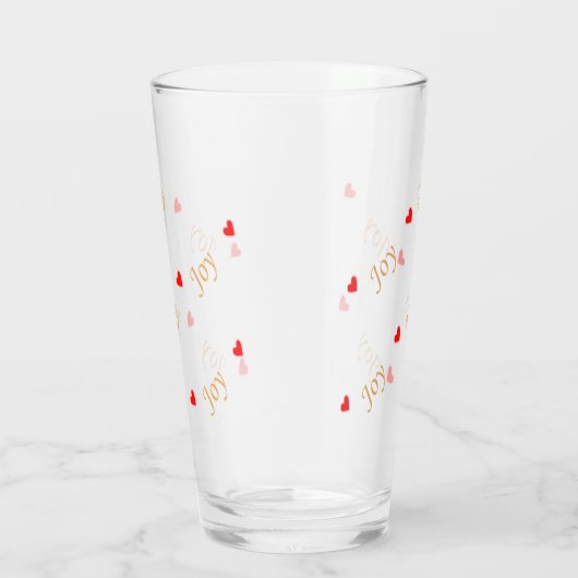 Cute Joy Heart Pattern Glas (Rechts)