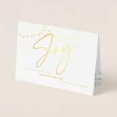 Cute Joy Photo Family Name String Light kerst Folie Kaarten (Voorkant)
