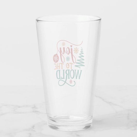 Cute 'Joy to the World' Christmas Glas (Achterkant)